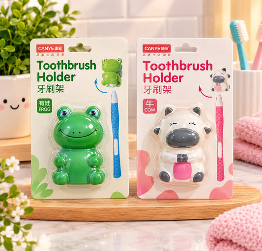 Cute Animal Toothbrush Holder Pack of 3 Wall Mounted Stands