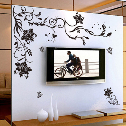 Flowery Branch Wallpaper Creative PVC Wall Sticker For Home Decoration House Wall Decor for Bedroom, Living Room, Drawing Room.
