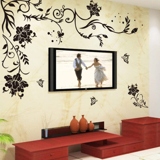 Flowery Branch Wallpaper Creative PVC Wall Sticker For Home Decoration House Wall Decor for Bedroom, Living Room, Drawing Room.