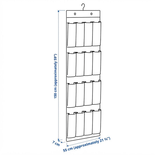 Black Hanging Shoe and Accessory Organizer for Wardrobe Storage