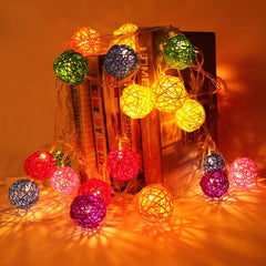 Decorative Rattan Ball String Lights for Warm Home Ambience