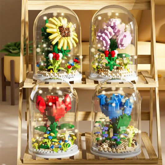 Building Block Flower Set – Kids Toy Puzzle & Decorative Gift