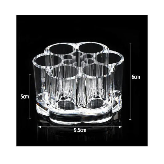 Clear Acrylic 7-Slot Lipstick and Makeup Brush Organizer Holder Stand