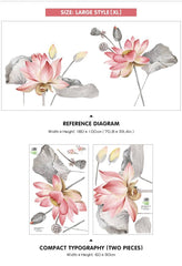 Peach Floral Wall Sticker Waterproof Self-Adhesive PVC Wall Sticker For Home Decor.