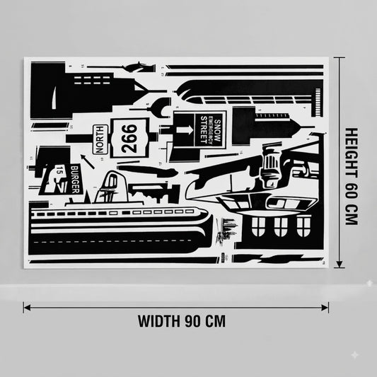 Urban City Road Traffic Transport DIY Removable Wall Sticker Decal