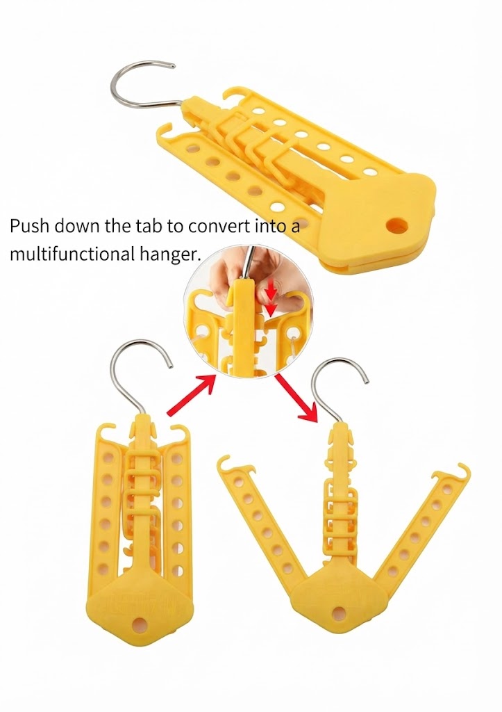 Foldable 9-Hole Space Saving Magic Clothes Hanger for Wardrobe Organization
