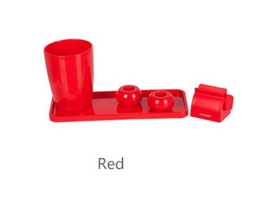 DENTAL STUFF SET Toothpaste Dispenser & Toothbrush Holder Set Bathroom Organizer.