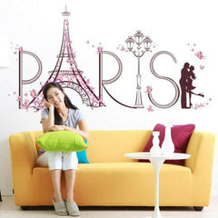 Paris Eiffel Tower Romantic Butterfly Wall Sticker Decal Vinyl Art
