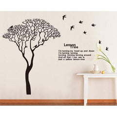 Black Lemon Tree Bird Quotes Removable Wall Sticker Decal