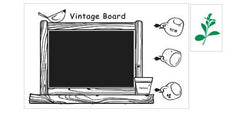 Vintage Board Picture Frame and Nature Wall Sticker Decal Set