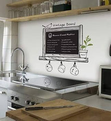 Vintage Board Picture Frame and Nature Wall Sticker Decal Set