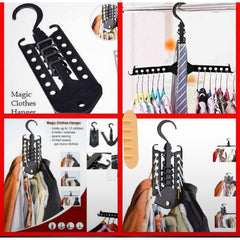 Foldable 9-Hole Space Saving Magic Clothes Hanger for Wardrobe Organization