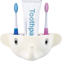 Cute elephant wall-mounted toothbrush holder and multi-purpose storage rack.