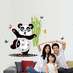 Cute Panda Bamboo Animal Wall Clock Vinyl Sticker Decal Art