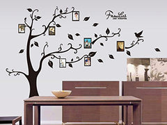 Black Tree with Photo Frames Vinyl Wall Sticker PVC Removeable Wall Paper AY803 Black