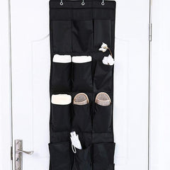 12-Pocket Hanging Shoe Organizer Over the Door Space-Saving Storage Organizer.