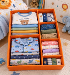 Foldable Fabric Closet Organizer Box With Multi-Grid Storage Compartments