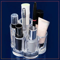 Clear Acrylic 7-Slot Lipstick and Makeup Brush Organizer Holder Stand