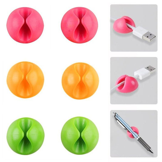 Desktop Cable Organizer - Wire Clips Cord Organize for Your Computer- Electrical, Charging or Mouse Cord (Pack of six)