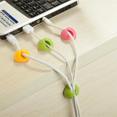 Desktop Cable Organizer - Wire Clips Cord Organize for Your Computer- Electrical, Charging or Mouse Cord (Pack of six)
