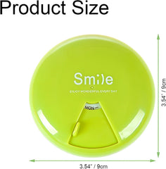 Portable Round Daily Pill Box Organizer with Compartments and Lid