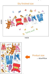 Spring Mood Wall Sticker ABC-1063 Hanging Clothes Shoes Toys Wall Paper For Kids Room Colorful Birds And Butterflies PVC Removeable Wall Decor