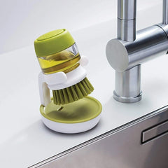 Press Type Liquid Dispensing Palm Cleaning Brush For Kitchen
