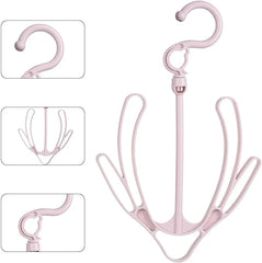 Pink Plastic Double Hook Shoe Drying Rack and Storage Hanger