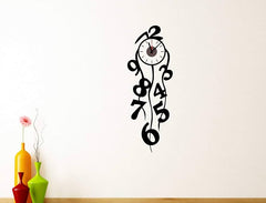 Modern Abstract Flowing Numbers Wall Clock With Pendulum Art