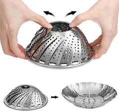 Stainless Steel Foldable Steamer Basket For Cooking Vegetables And Dumplings