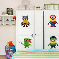 Superhero Minion Cartoon Wall Sticker Removable Vinyl Kids Room Decor