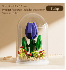 Mini Fairy Flower Building Blocks Set with Dust Cover Display