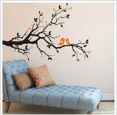 Black Tree Branch with Love Birds Removable Wall Sticker Decal