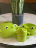 Cute Green Frog Kids Feeding Bowl Cup Spoon Tableware Set