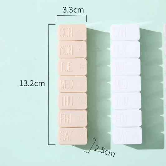 7-Day Portable Pill Organizer Box With Braille Day Compartments