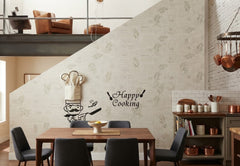 Happy Cooking Chef Character Wall Sticker Clock With LED Light
