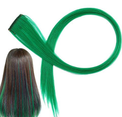 8Pcs Straight Hair Extensions Clip in 22 Inch Rainbow Multi-Color Clip in Synthetic Long Hairpiece Party Highlights Colorful Clip in Hair Extensions for Women