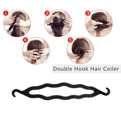 Flexible Black Plastic Hair Braiding And Bun Styling Tool