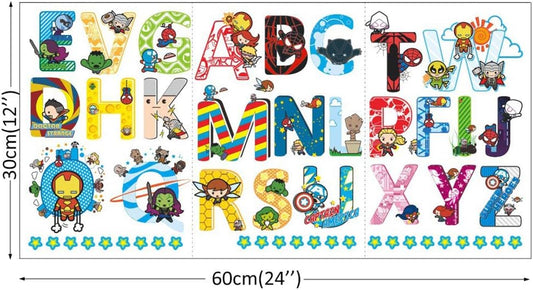 Marvel Superhero Alphabet Letters Removable Wall Sticker Decal Home Decor