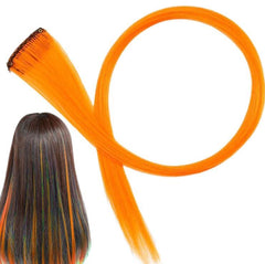 8Pcs Straight Hair Extensions Clip in 22 Inch Rainbow Multi-Color Clip in Synthetic Long Hairpiece Party Highlights Colorful Clip in Hair Extensions for Women