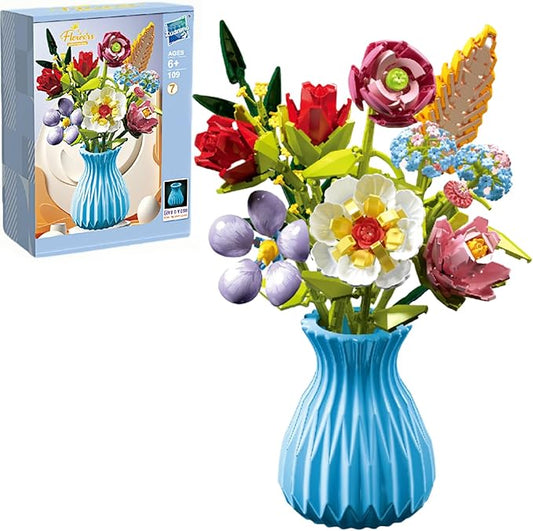 DIY Flower Bouquet Building Set for Kids – Colorful Decor