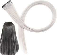 8Pcs Straight Hair Extensions Clip in 22 Inch Rainbow Multi-Color Clip in Synthetic Long Hairpiece Party Highlights Colorful Clip in Hair Extensions for Women