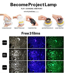 3-LED Star Projector Night Lamp Color Changing & Decorative Mood Lamp for Kids & Adults.