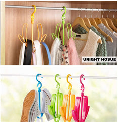 Pink Plastic Double Hook Shoe Drying Rack and Storage Hanger
