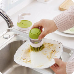 Press Type Liquid Dispensing Palm Cleaning Brush For Kitchen