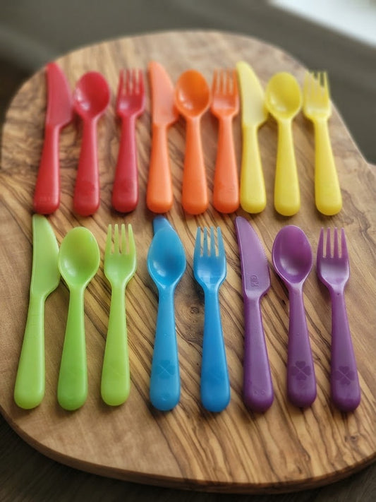 IKEA Colorful Reusable Plastic Kids Cutlery Set Pack Of 6