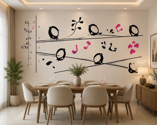 Cute Birds on Branches Vinyl Removable Wall Sticker Decal Art
