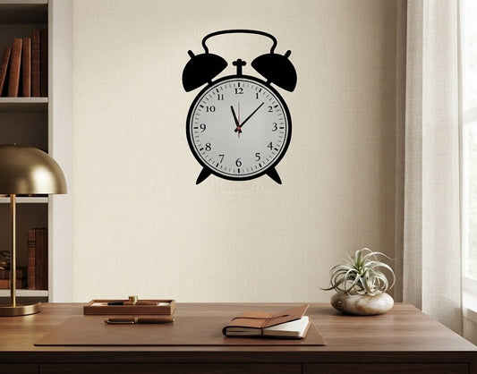 Vintage Alarm Clock Design Wall Sticker Decal Art