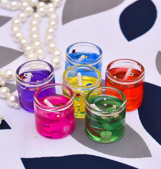 Colorful Jelly Wax Scented Candles In Small Glass Jars