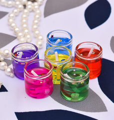 Colorful Jelly Wax Scented Candles In Small Glass Jars